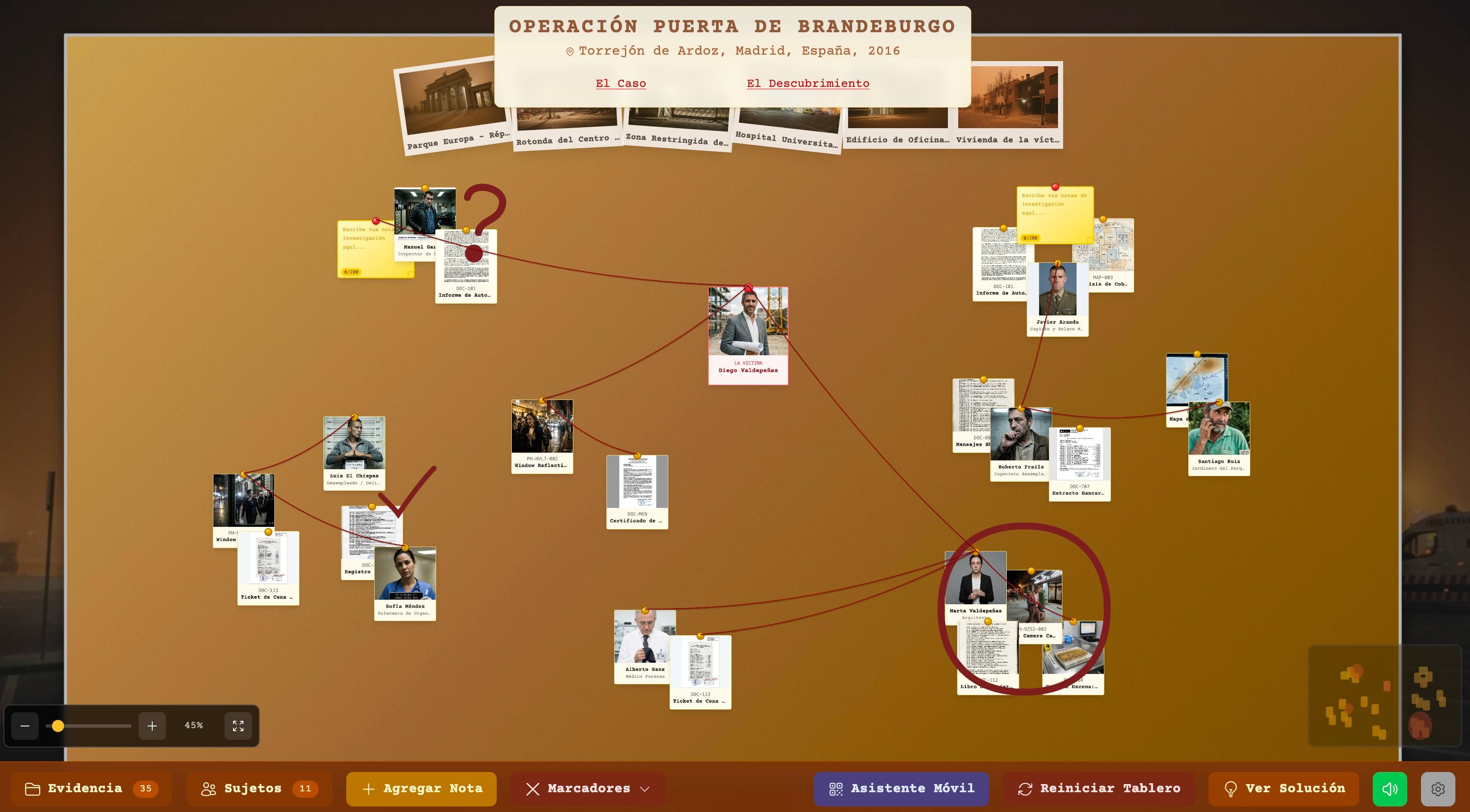 Mystery Labs Investigation Board